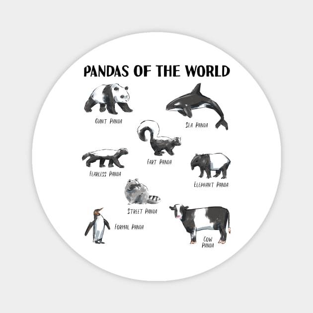 Funny Animals Panda of the World Pun Names for Kids, Men and Women Magnet by Arteestic